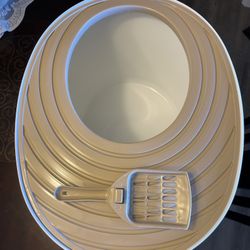 Large Round Top Entry Cat Litter Box & Scoop