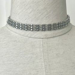 Silver Tone Choker Necklace 