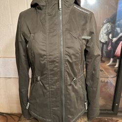 New Superdry Japan Microfibre The Windparka Women's Medium Hoodie Khaki
