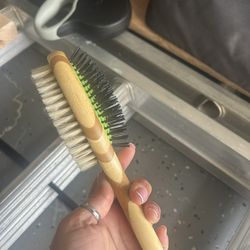 Dual sided dog bamboo grooming brush