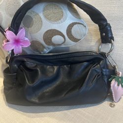 Coach Parker black pleated leather/ shoulder bag /coach bag 13442