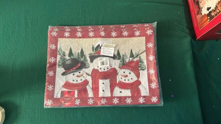 St Nicholas Square Snowman Placemats 4 Total 