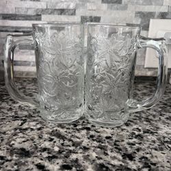 PRINCESS HOUSE FANTASIA CLEAR  MUGS SET OF 2 VINTAGE-Excellent Condition