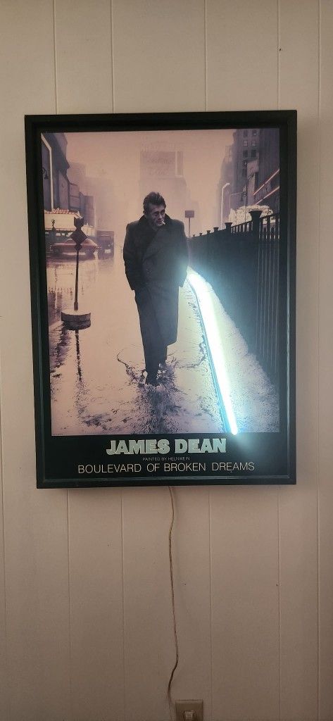 James Dean Boulevard of Broken Dreams Neon Art Poster    All Serious Offers Considered 