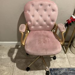 Pink Velvet Desk Chair 