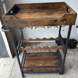 Rolling Wine Bottle/Glass Bar