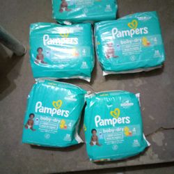 Pampers Baby Dry   Size 4.   5 Pack 