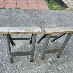 2 (SET) Of Metal Work Horses