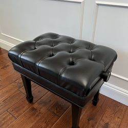 Paul Jansen & Son Adjustable Piano Artist Bench With Steinway Knobs Ebony Finish 