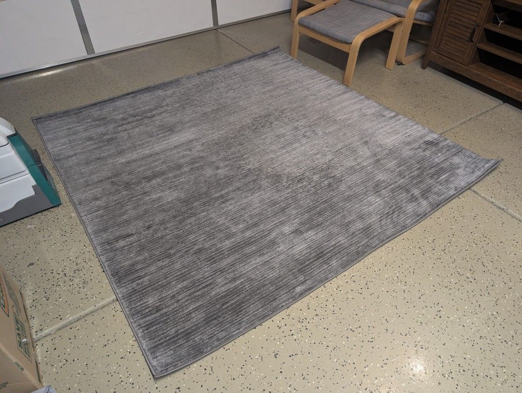 SAFAVIEH Vision Collection Area Rug - 6'7" Square, Grey, Modern Ombre Tonal Chic Design, Non-Shedding & Easy Care (VSN606D)