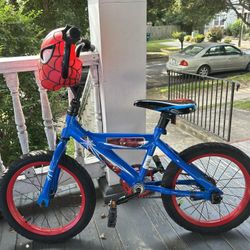 Kids Spider Man Bike And Helmet/ Pads