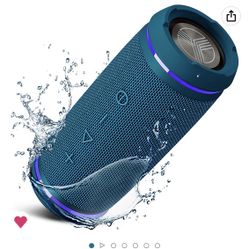 TREBLAB HD77 Blue - Bluetooth Portable Speaker - 360° HD Surround Sound - Wireless Dual Pairing - 30W of Stereo Sound - DualBass Technology - IPX6 Wat
