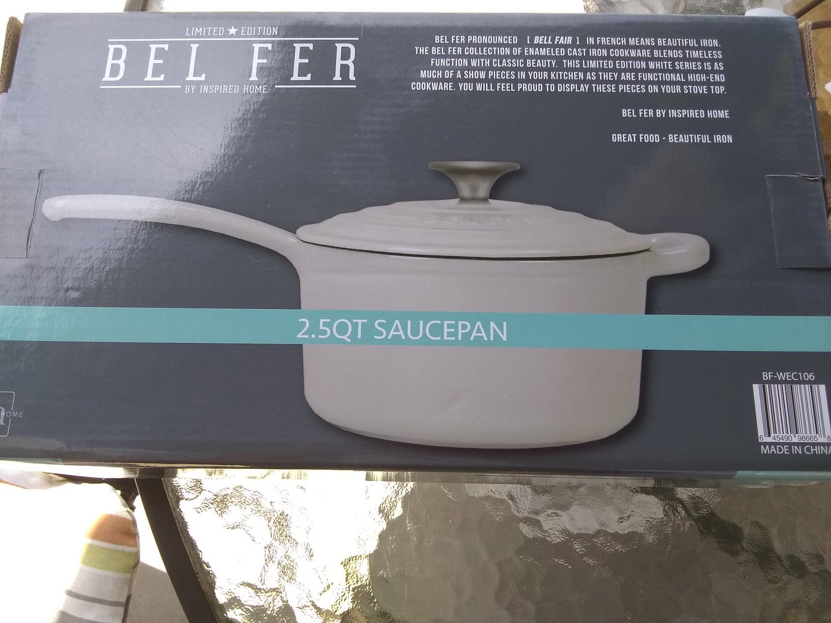 Bel Fer Gray 9 Inch Cast Iron Au Gratin Limited Edition Pan w/ Lid -  household items - by owner - housewares sale 