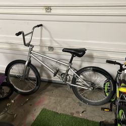 BMX brand, silver and black BMX bike, really fun wheelie or jump bike