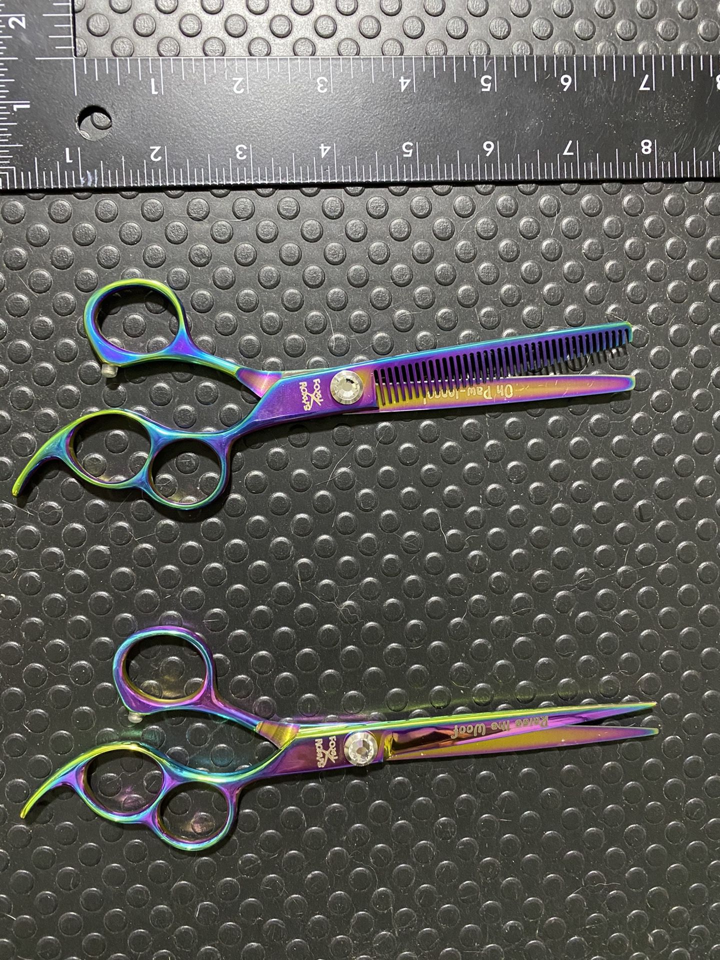 BRAND NEW! FULL SETS — 7” Foxy Roxy dog grooming shears