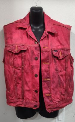 Red Women's Denim Vest 