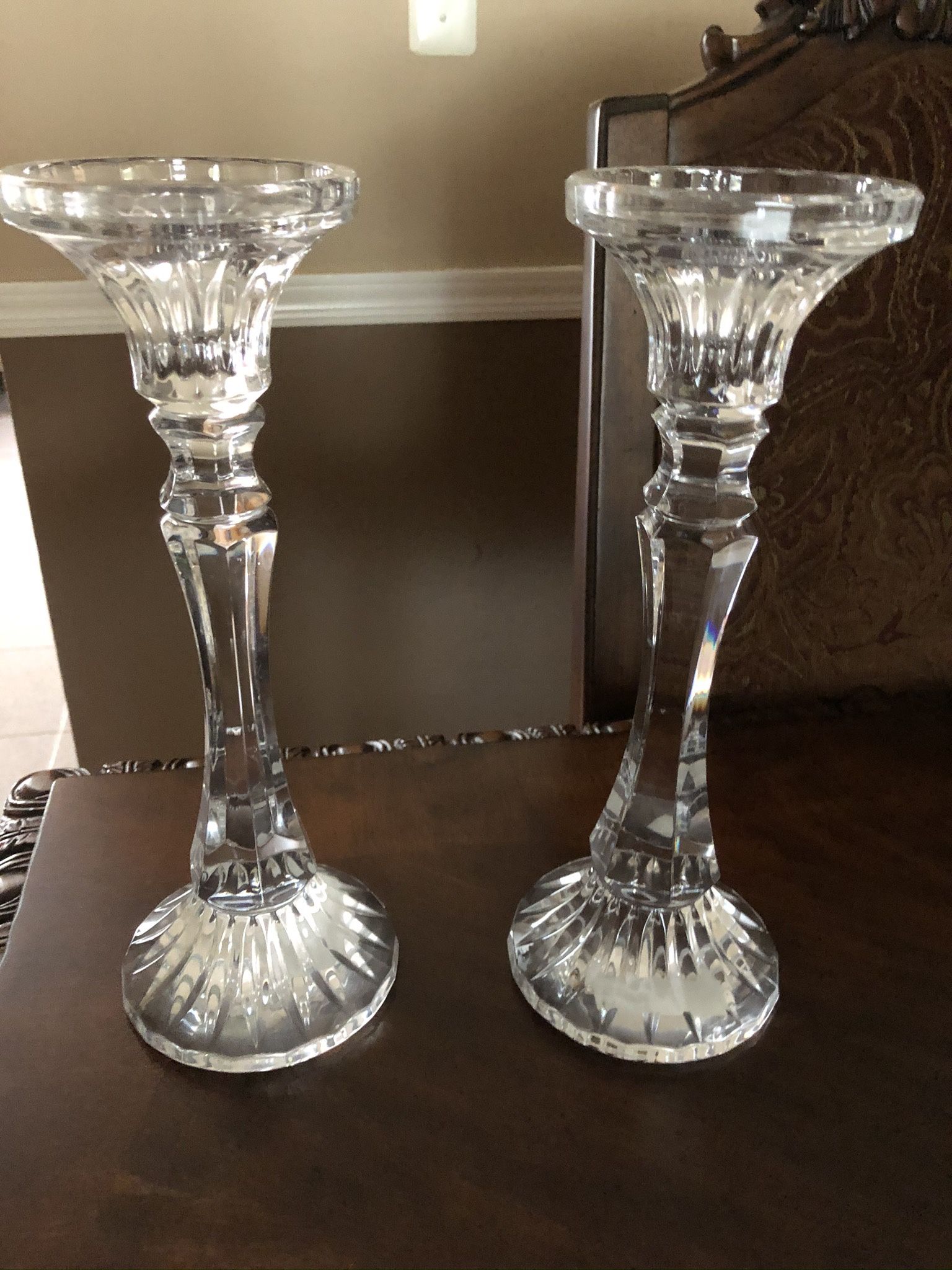 Set Of 2 Mikasa Crystal Candle Holders