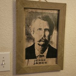 Jesse James Print on Cardboard 18 1/2×13 ×1/2" 