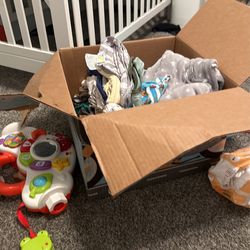 Box Of Baby Boy Clothes 0-6 Months 