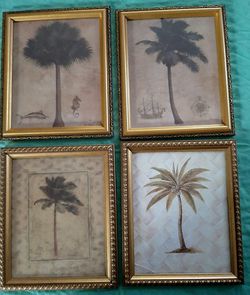 Three TC Chiu Windwept Palm Litho & 1 Coconut Weave