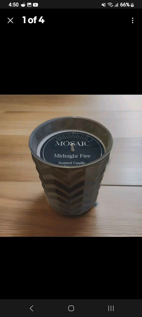 Midnight Fire Scented Candles 5" Tall Mosaic Bath & Spa, Yankee. amari