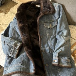 Marvin Richard’s Jean Faux Fur Brown Jacket Women’s Large