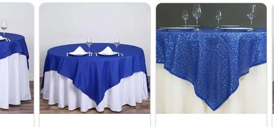 Royal Blue Table Overlay Satin
