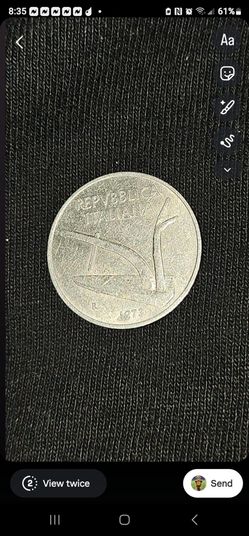1973 Italian 10 Lire coin with wheat stalks design