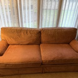 Plush Terracotta Velvet Sofa β Classic & Cozy Comfort