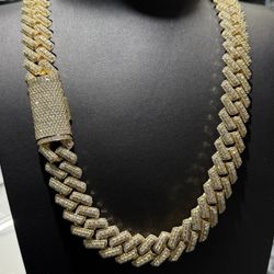 Monster Solid 20mm Natural Diamond Cuban Link Chain 24 Inch