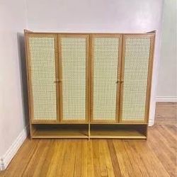 New 8-Tier Shoe Storage Cabinet, Bamboo Shoe Organizer with Shelves, Shoe Rack Cabinet