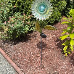 Metal And Glass Garden Flower
