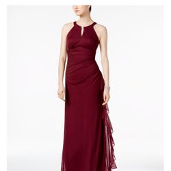Ruched Halter Gown 