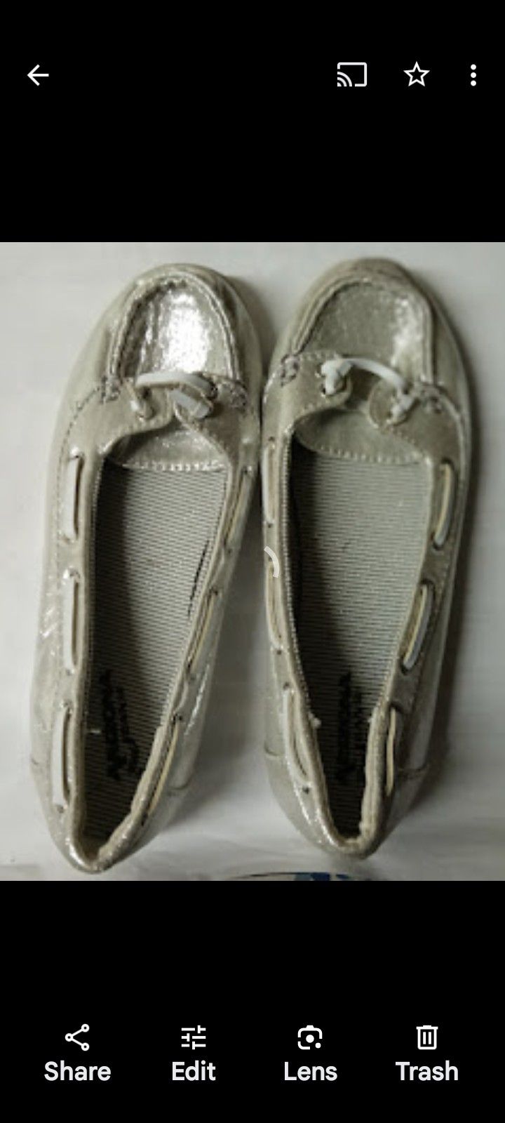 Shiny Silver Women's Shoes Size 5.5