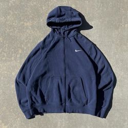 Nike navy blue zip up hoodie XL