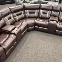 New Brown Power Recliner Sectional Couch / Free Delivery  / $50 Down Payment 