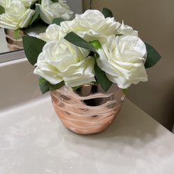 White Flower Decor Bouquet Rose Gold