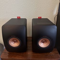 KEF LS50 Wireless II Powered Bookshelf Speakers - Pair (Carbon Black)