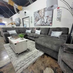 SECTIONAL 3 PCS, SMOKE, MEMORY FOAM [EASY CARE FABRIC] [NEW]