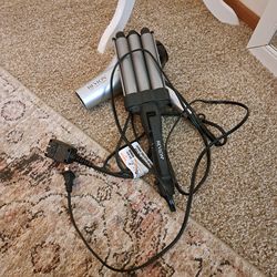 2 piece Hair styling tools, Open Box, Revlon hair dryer and jumbo wave iron