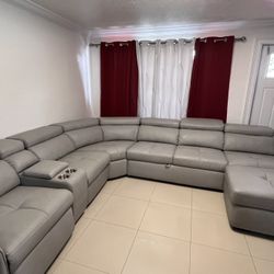 Grey L Shaped Sofa Bed Sectional, Brand New 