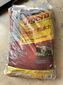 Two Bags of Vigoro Cedar Red Rubber Mulch