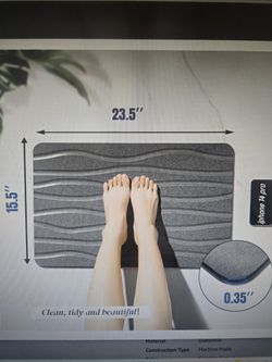 Stone bath mat.  Graphite Grey river.  23.5 x 15.5