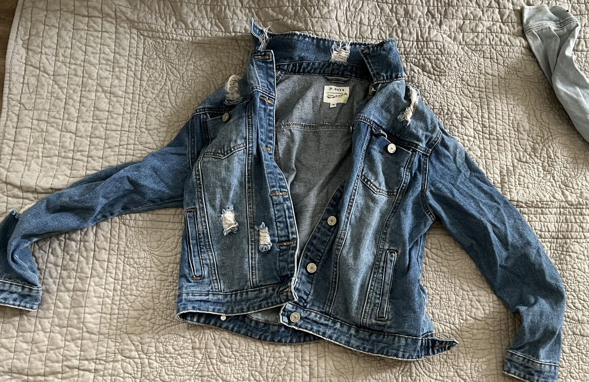 Gently used denim jackets- Light blue(XS) Dark blue(M)