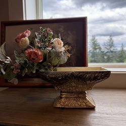 Vintage McCoy USA 442 Grecian Planter | 1950’s Home Decor | 24k Gold Stamped | Pedestal Planter | Mid-Century Home Decor