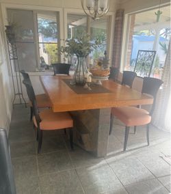 Slate/wood/8 chairs