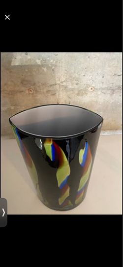 Colorful Abstract Glass Vase Planter