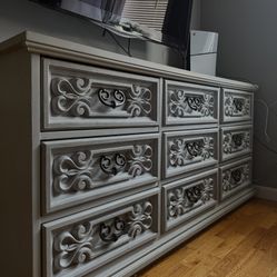vintage-style wooden dresser
