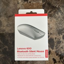 Lenovo 600 Bluetooth 5.0 Silent Mouse Gray Dual Device Ability 3 Buttons New