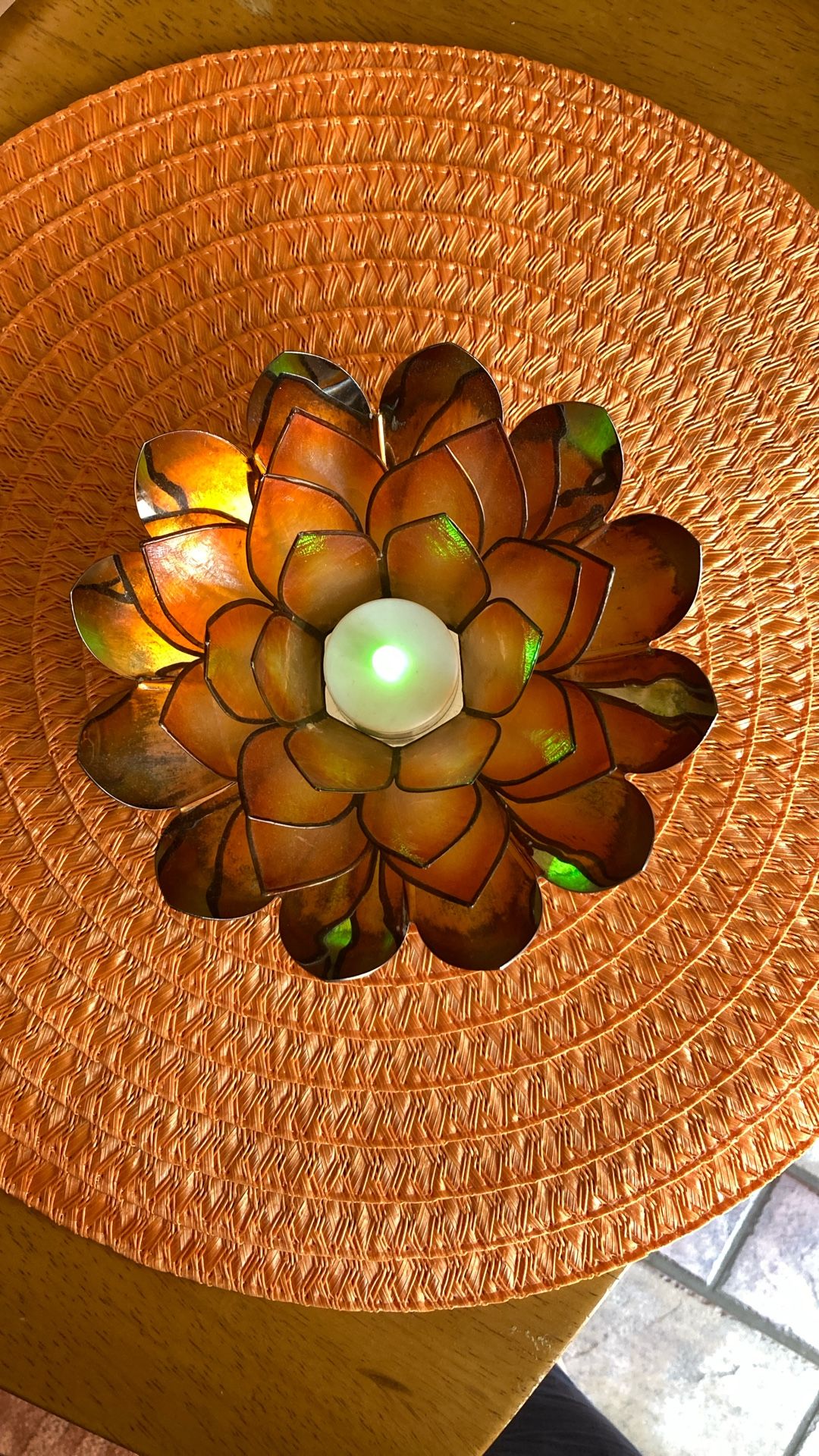 Silver Plated Lotus Candle Holder